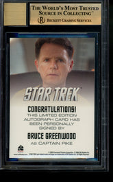 2009 Star Trek Movie Autograph Bruce Greenwood Pike Limited Auto BGS 9.5